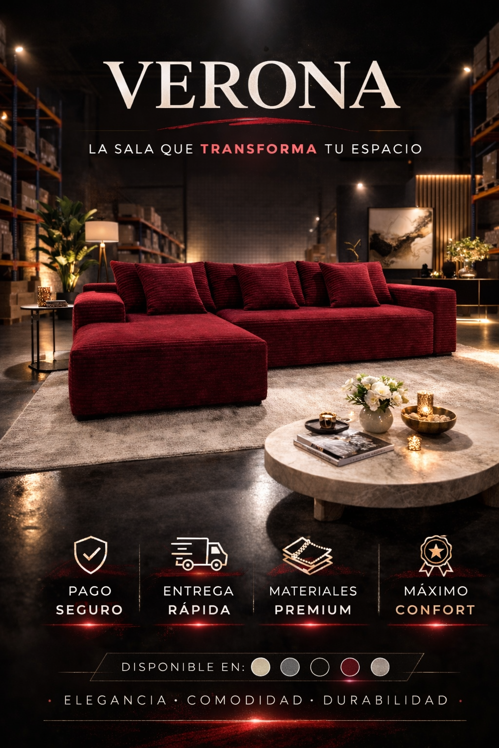 Verona® SHOPFLIX — El toque premium que tu sala necesitaba.